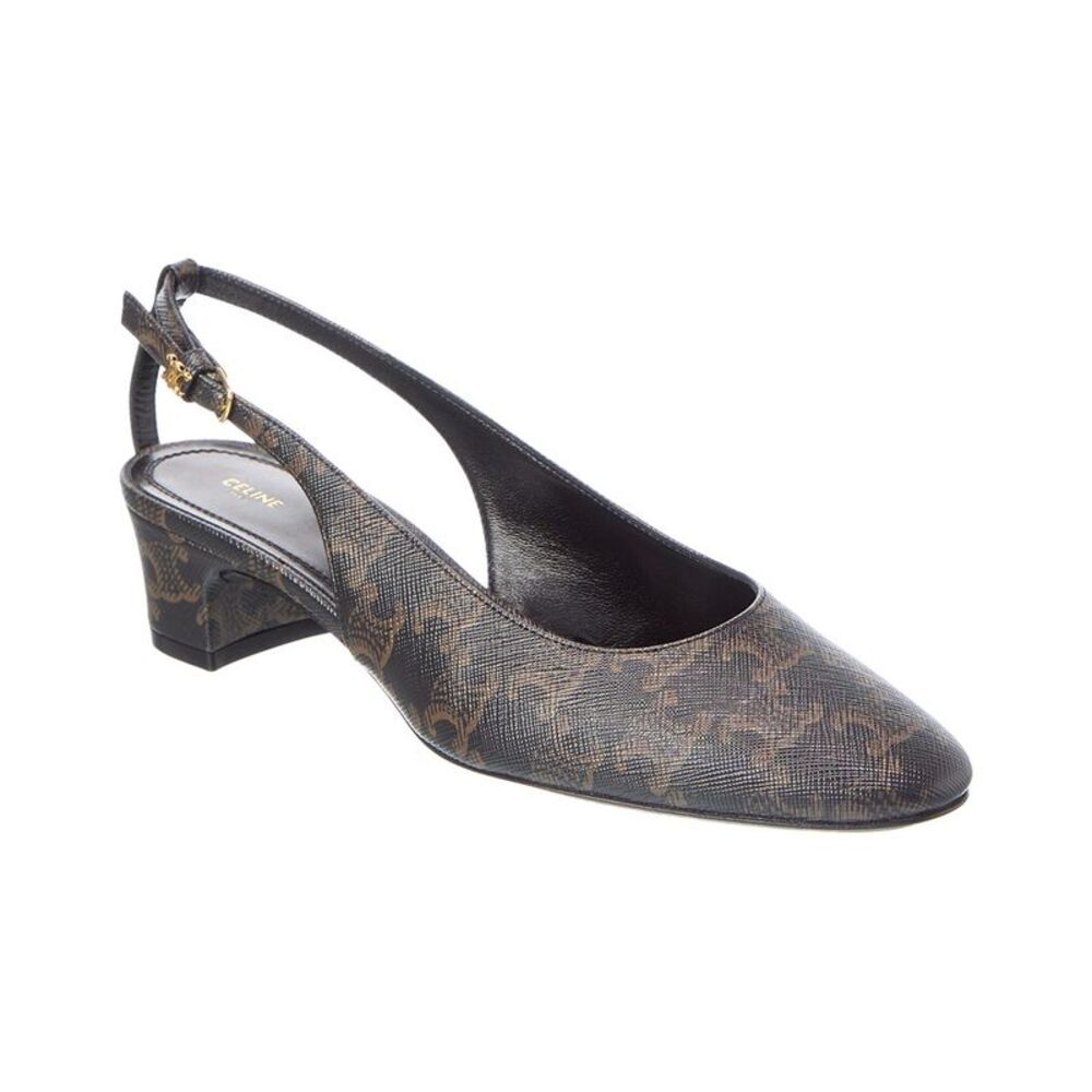 Celine Neo City Triomphe Canvas Slingback Pump